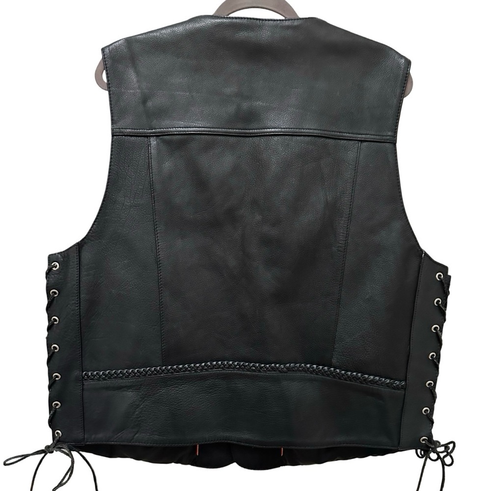 First Classics Black Leather Motorcycle Vest – XL - Picture 10 of 16